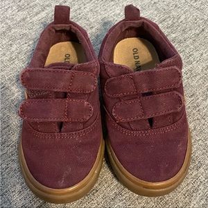 Old Navy, Burgundy suede Velcro shoes